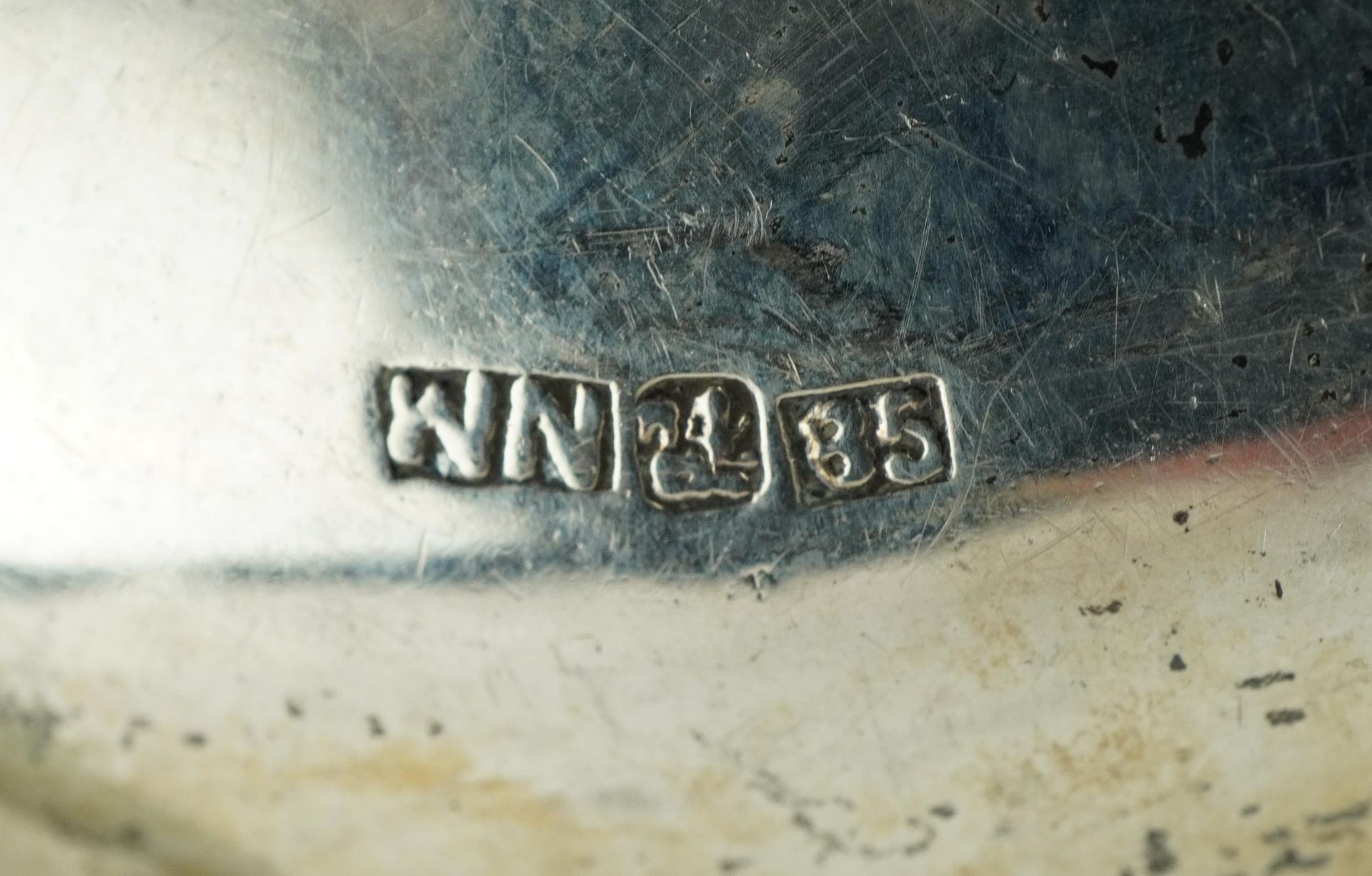 Chinese export silver dish engraved with a dragon inset with a 1930 trade dollar, W N maker's - Image 3 of 3