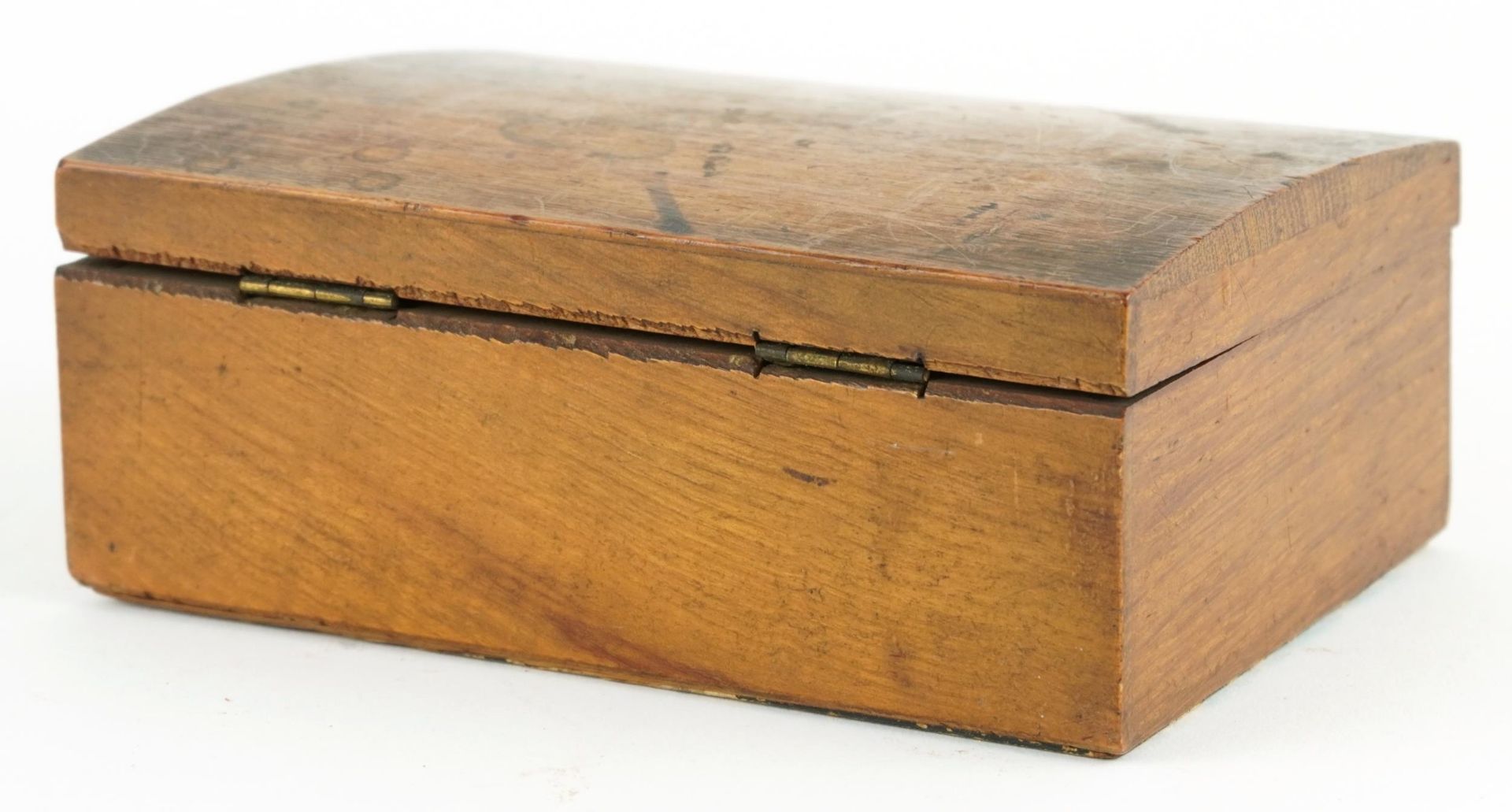 Early 20th century Eugene Rimmel walnut cosmetic box, 6cm H x 15cm W x 10.5cm D : For further - Image 3 of 5