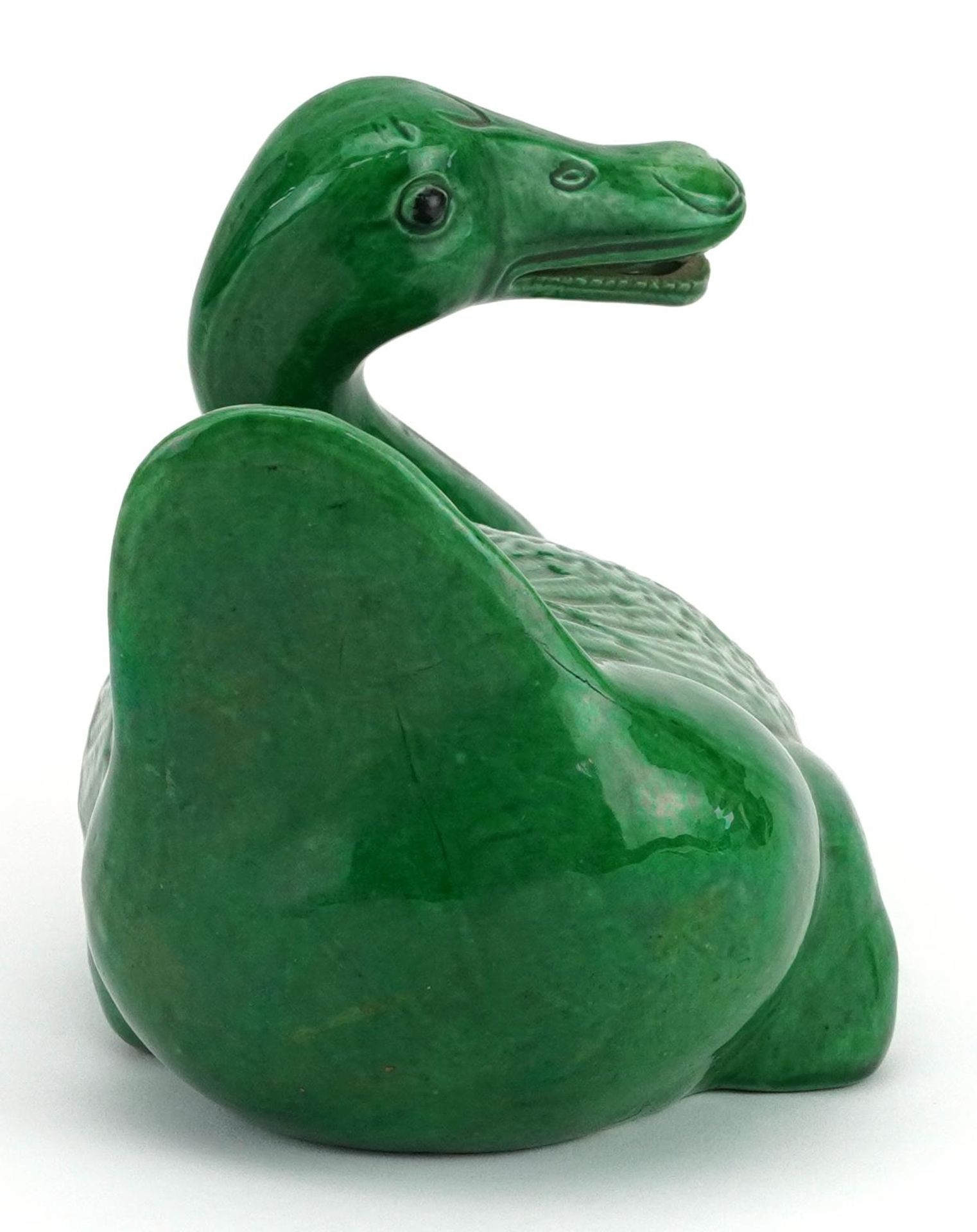 Chinese porcelain Mandarin duck having a green glaze, 18cm in length : For further information on - Bild 5 aus 7