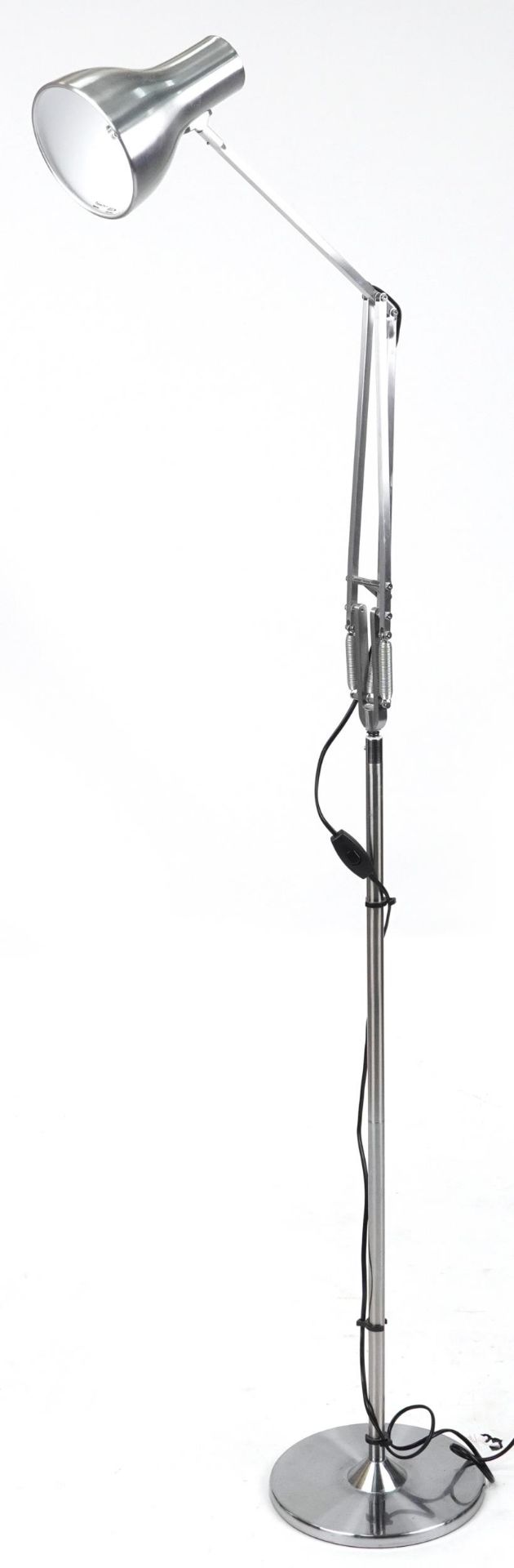 Contemporary polished chrome Anglepoise standard lamp, 170cm high : For further information on