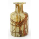 Attributed to Mdina, large mottled mallet art glass vase, Maltese paper label to the base, 23cm high