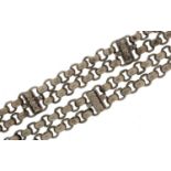 Indian unmarked silver necklace with screw clasp, 75cm in length, 207g : For further information