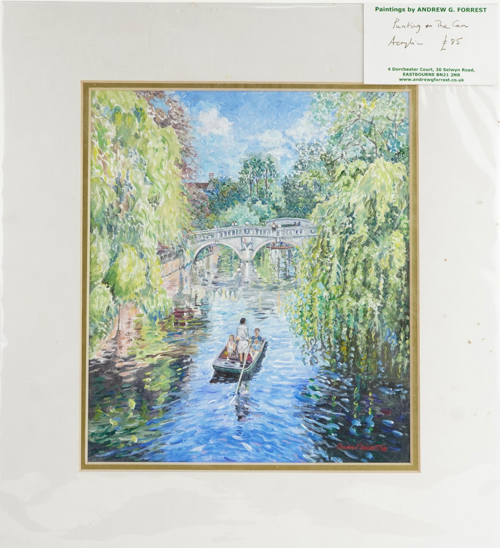 Andrew G Forrest - Charlestan: Forwards Duncan Grant Studio and Punting on the Cam, two acrylics, - Image 8 of 10