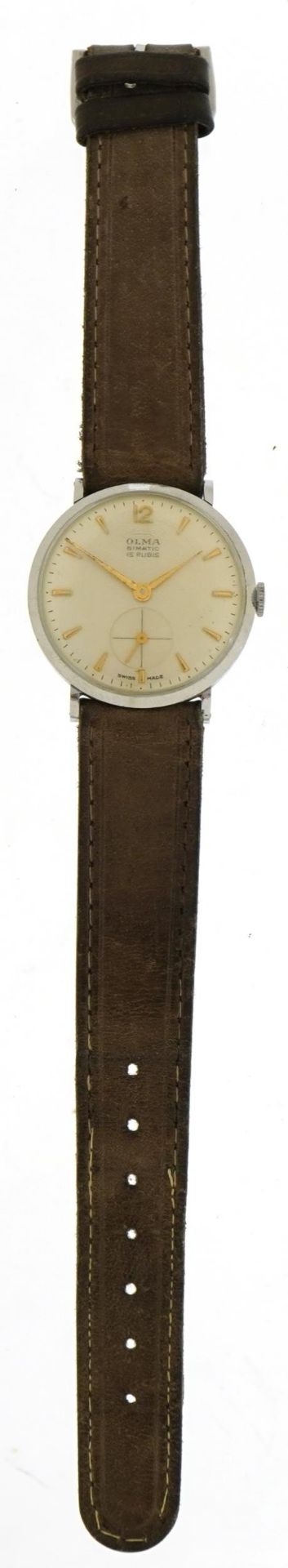 Olma, gentlemen's Olma Bimatic manual wristwatch with subsidiary dial, the case numbered 4354, 31. - Image 2 of 4