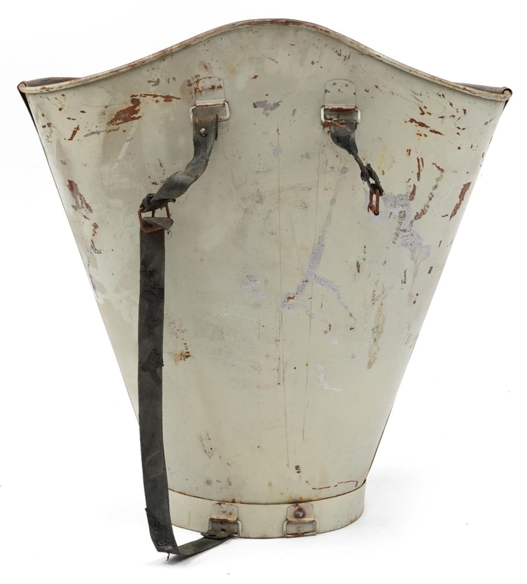 Chateauneuf du Pape painted tin advertising grape pickers hod/bucket, 62cm high : For further - Image 2 of 3