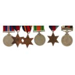 Five British military World War II medals and an Islamic Republic of Pakistan example : For