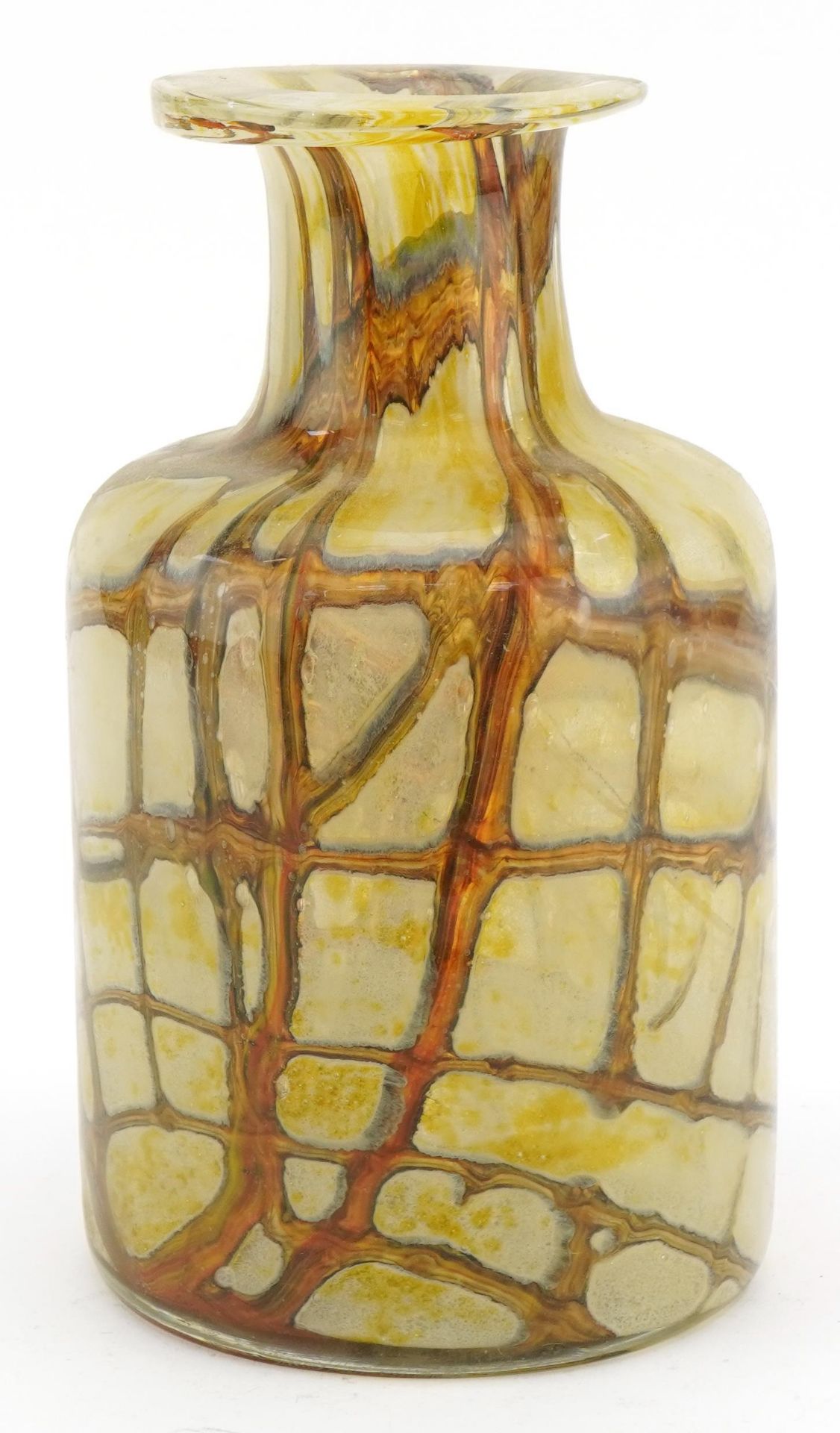 Attributed to Mdina, large mottled mallet art glass vase, Maltese paper label to the base, 23cm high - Image 2 of 4