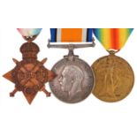 British military World War I trio with Durham Light Infantry cap badge, the trio awarded to