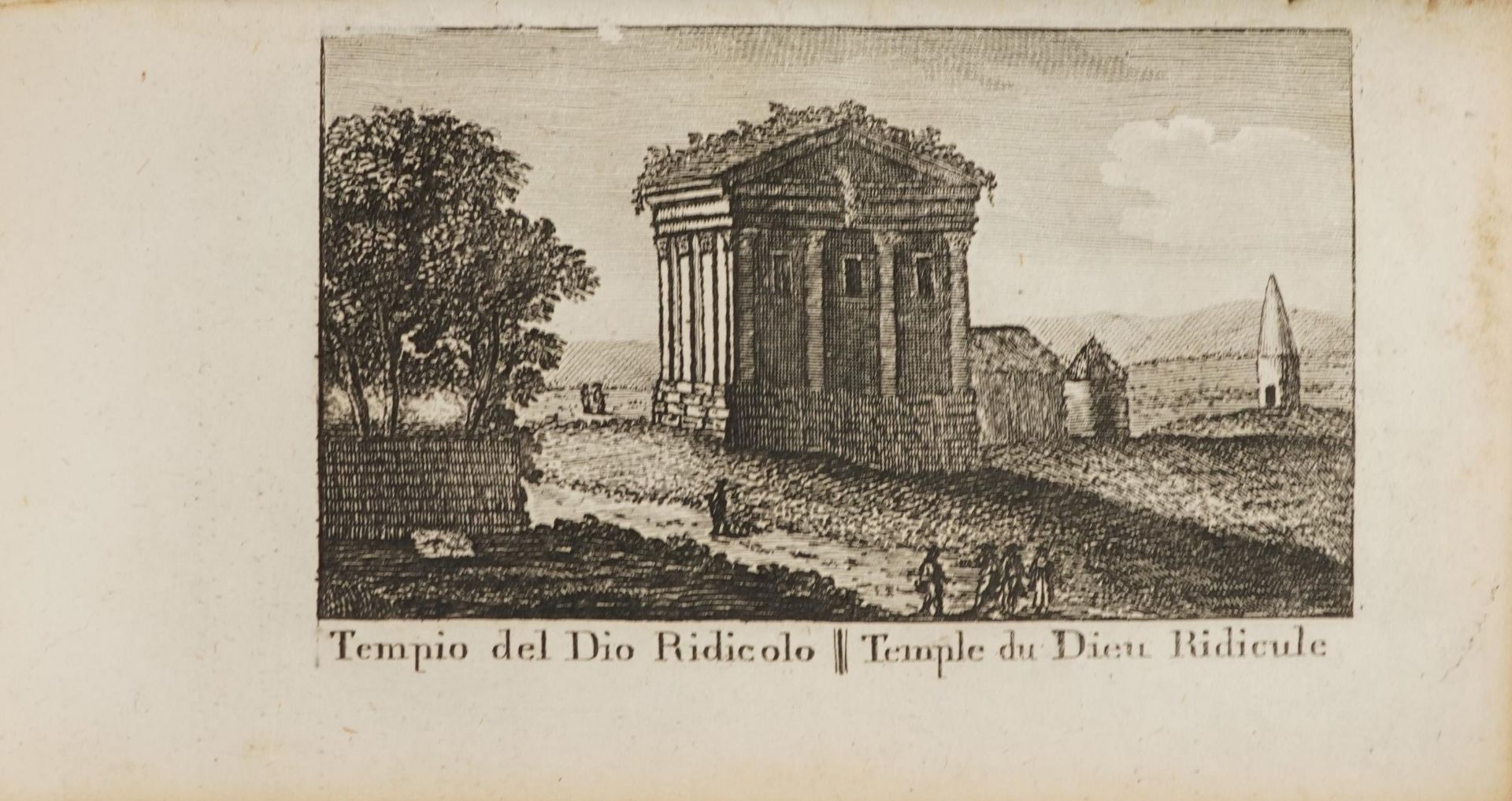 Vellum bound antique Italian book with black and white plates, Itinerario Istruttivo Di Roma 1718, - Image 5 of 9