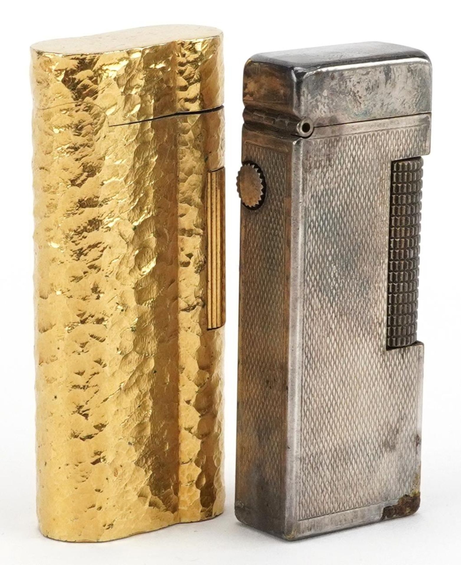 Two Dunhill pocket lighters including a silver plated example with fitted case : For further - Image 3 of 4