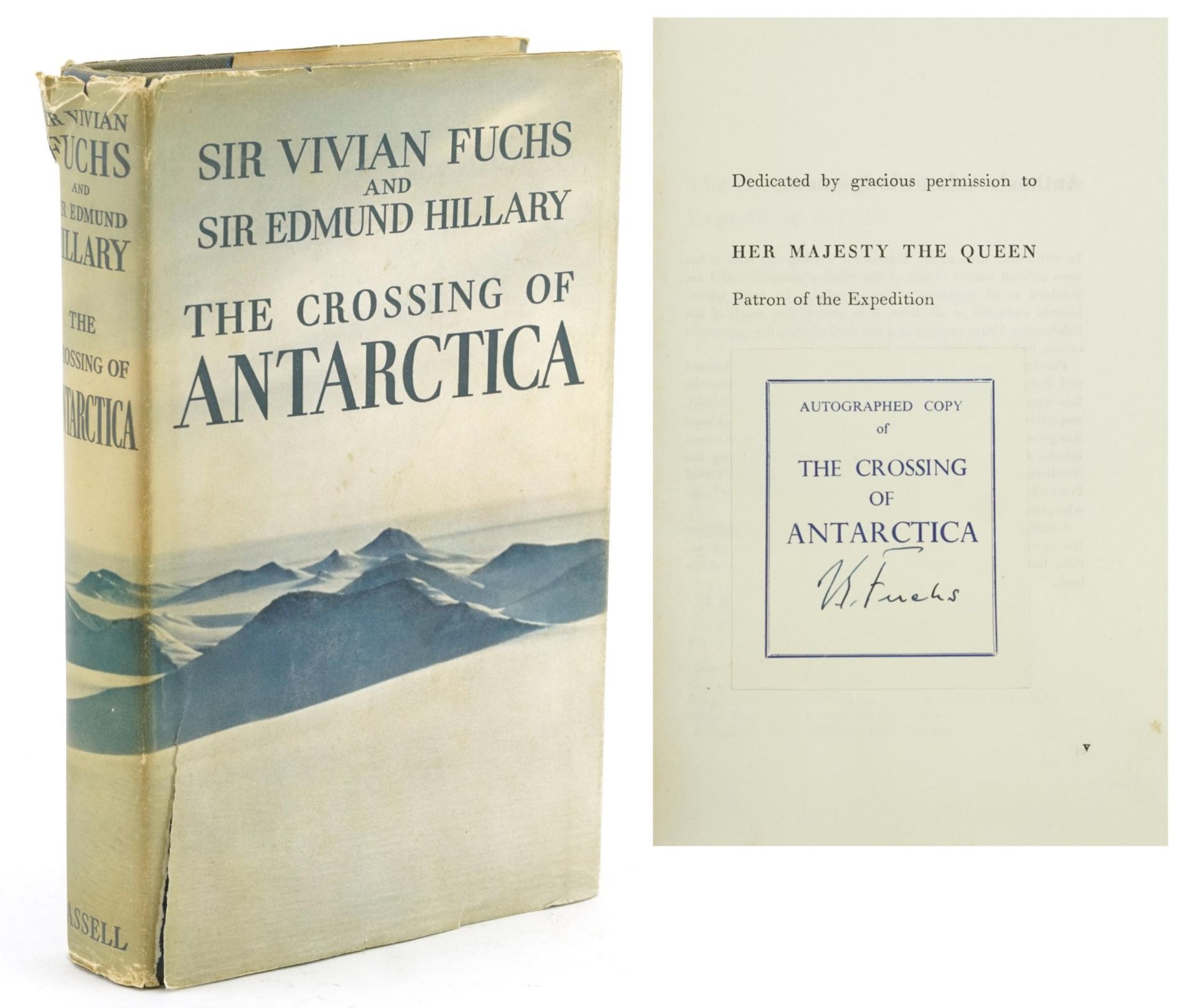 The Crossing of Antarctica, hardback book with dust jacket by Sir Vivian Fuchs and Sir Edmund