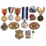 Militaria including German cross, Russian enamel badge and Chinese example : For further information