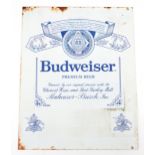 Budweiser Premium Beer aluminium advertising sign, 50cm x 40cm : For further information on this lot