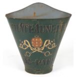 Chateauneuf du Pape painted tin advertising grape pickers hod/bucket, 62cm high : For further