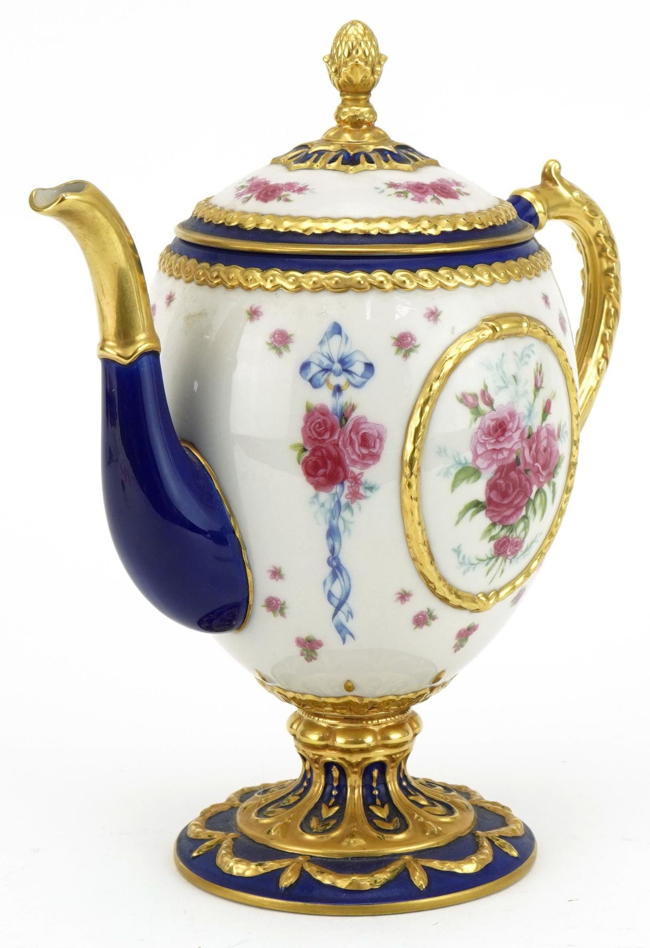 Franklin Mint House of Faberge Faberge Egg Imperial porcelain teapot, 24cm high : For further