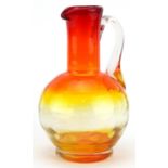 Legras, French Amberina art glass Pitcher, 22cm high : For further information on this lot please