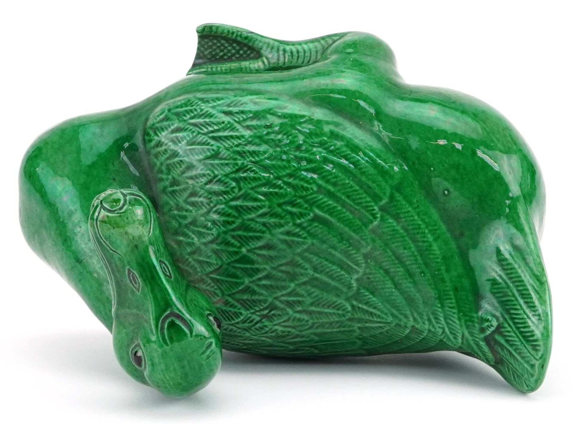 Chinese porcelain Mandarin duck having a green glaze, 18cm in length : For further information on - Bild 6 aus 7