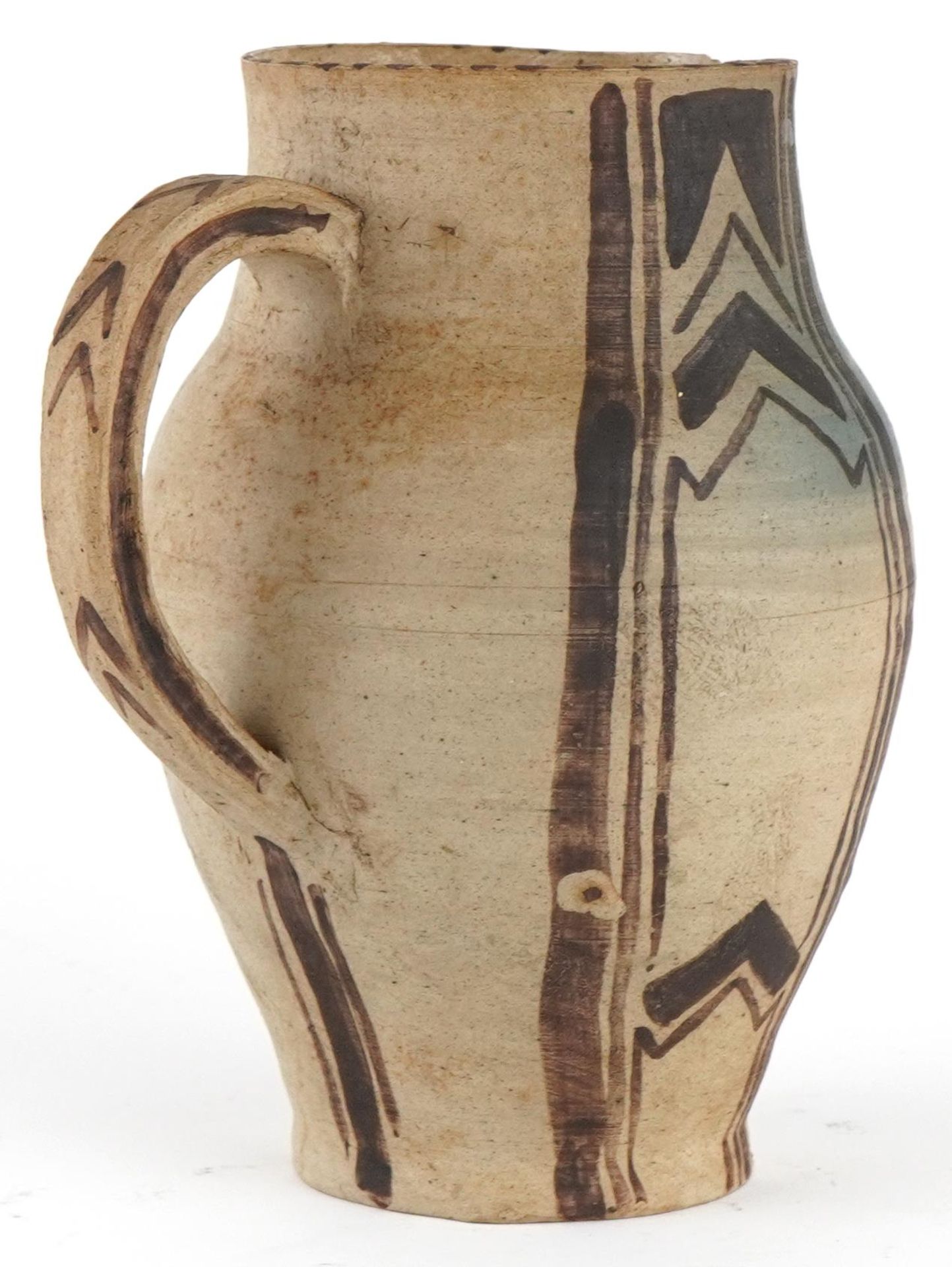Early Carter's Poole studio pottery jug hand painted with geometric design, 15.5cm high : For - Image 2 of 4