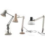 Military interest Air Ministry Herbert Terry Anglepoise table lamp and two other enamelled