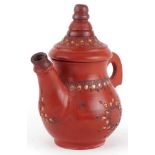 Turkish Ottoman tophane coffee pot with gilded decoration, 17cm high : For further information on