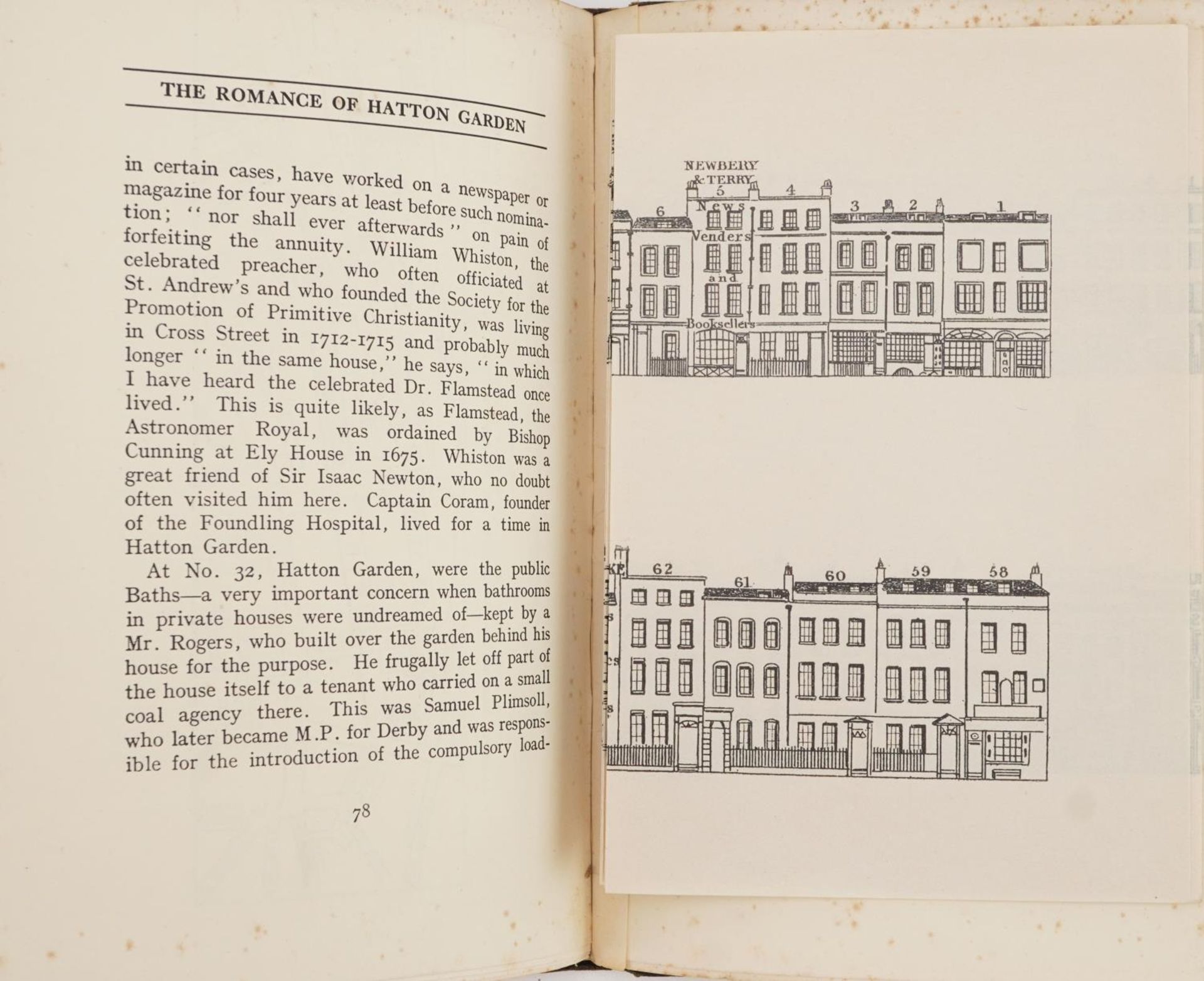The Romance of Hatton Garden with black and white plates and fold out street map, first edition by - Image 8 of 9