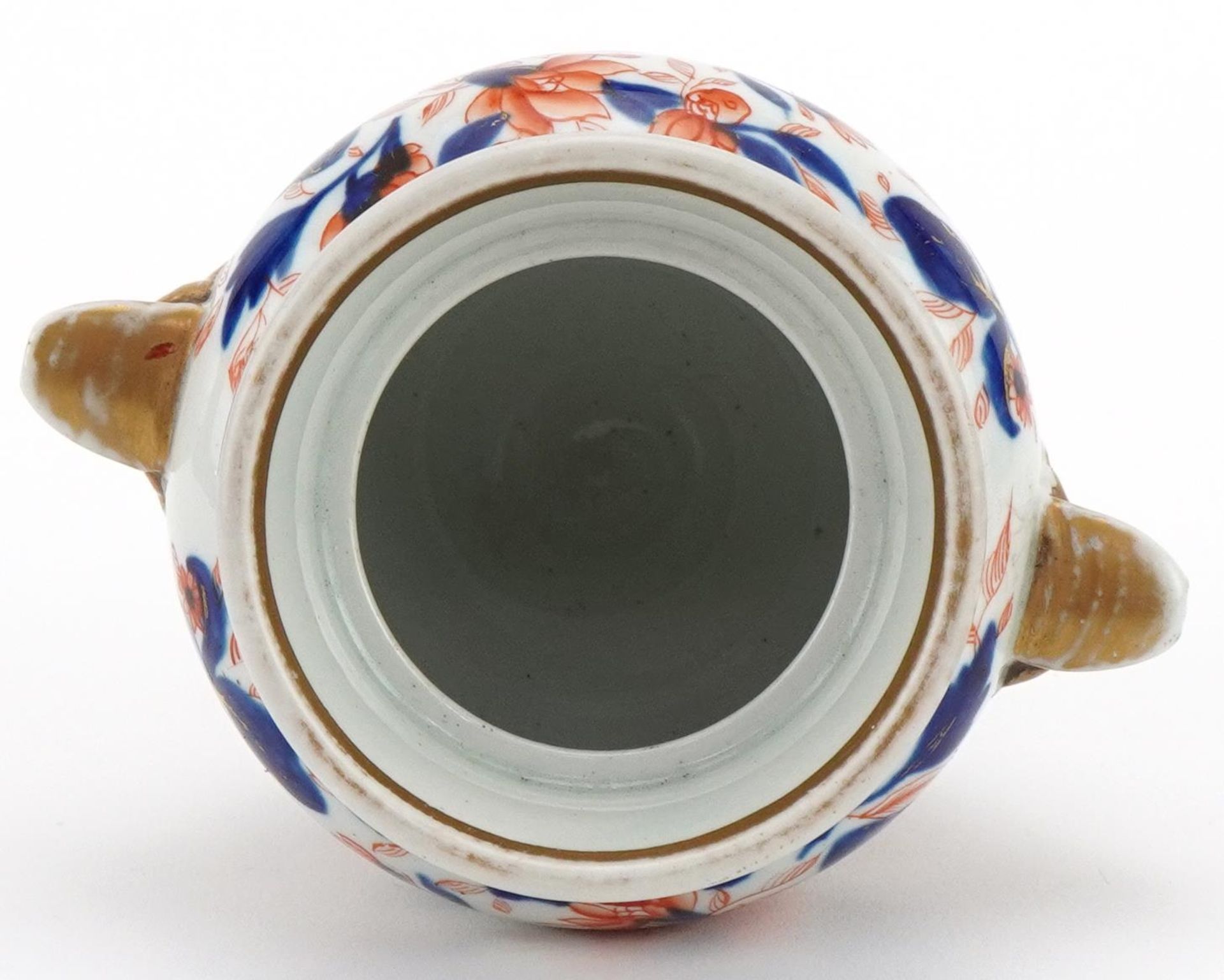 Masons, 19th century ironstone pot pourri vase and cover with handles decorated in the Imari - Bild 5 aus 7