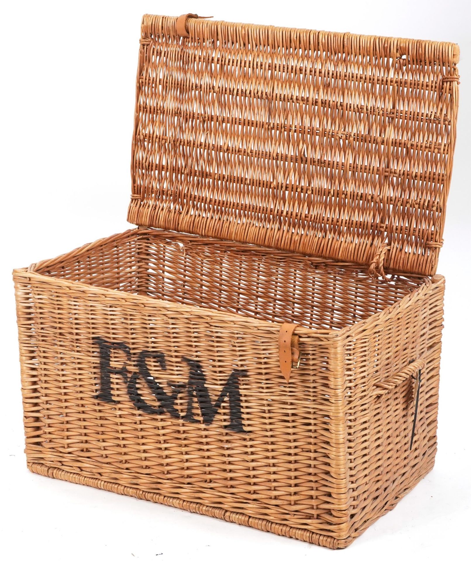 Large Fortnum & Mason wicker hamper, 49cm H x 80cm W x 48cm D : For further information on this - Image 2 of 4