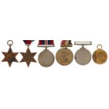 Four British military World War II medals and two commemorative examples : For further information