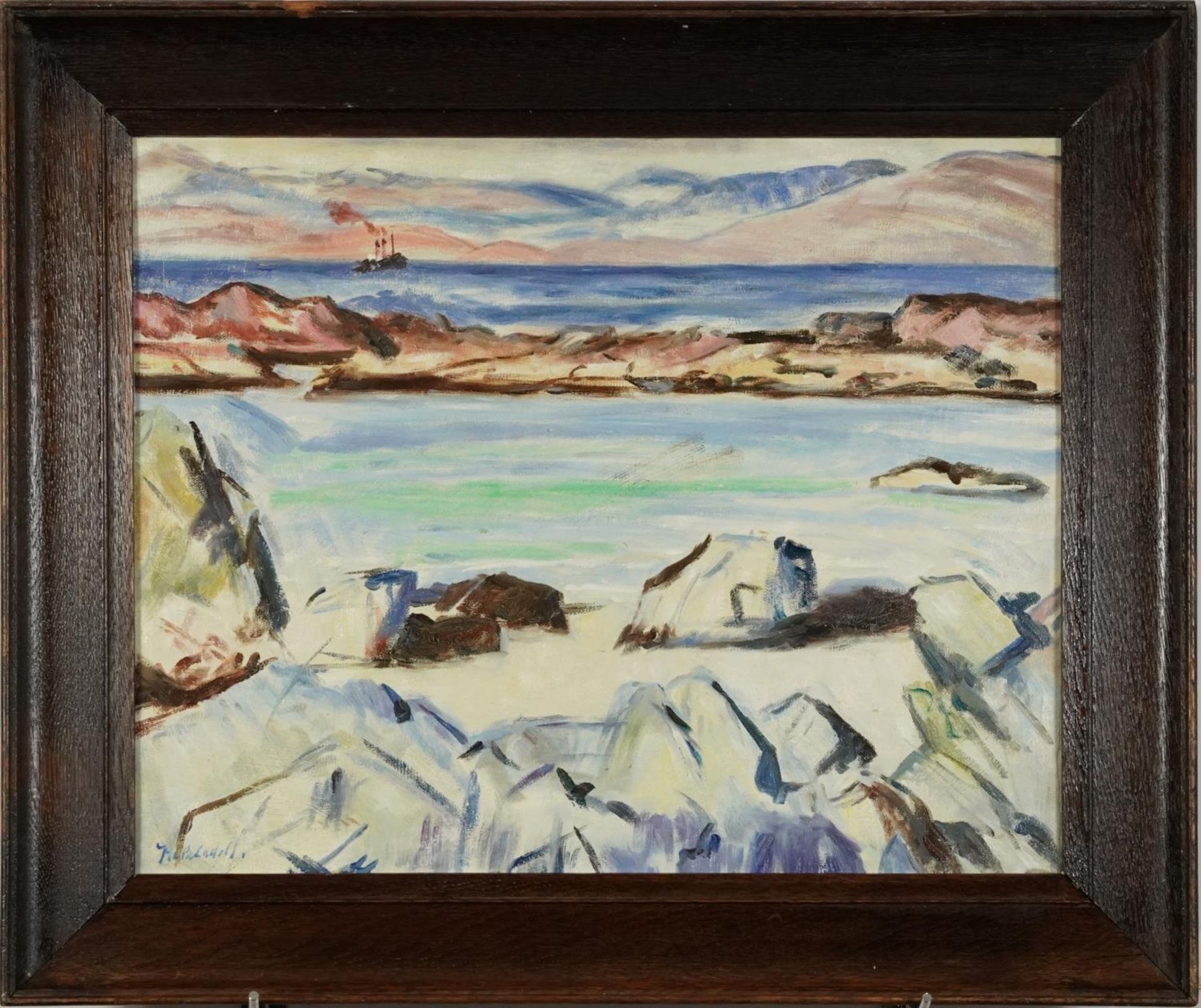 Iona, Scotland, oil on board, mounted and framed, 50cm x 40cm excluding the mount and frame : For - Image 2 of 5