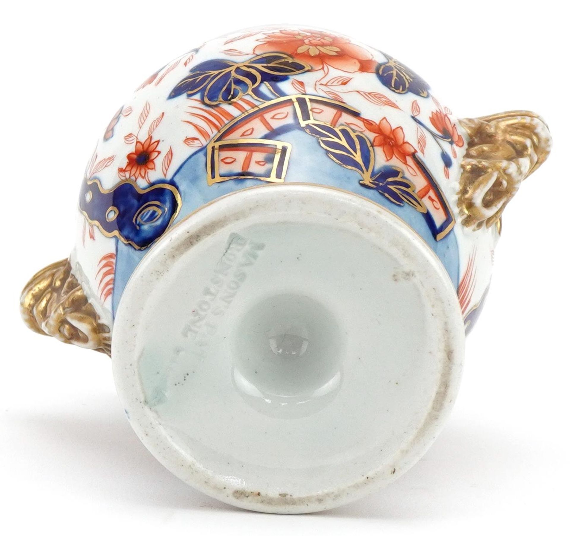 Masons, 19th century ironstone pot pourri vase and cover with handles decorated in the Imari - Bild 6 aus 7