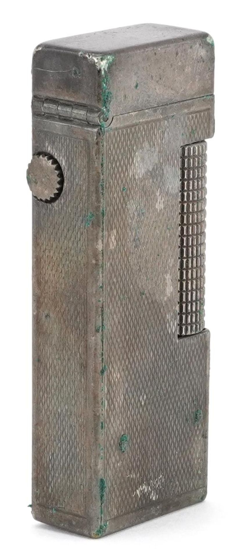 Dunhill silver plated engine turned pocket lighter with leather case : For further information on - Image 3 of 4