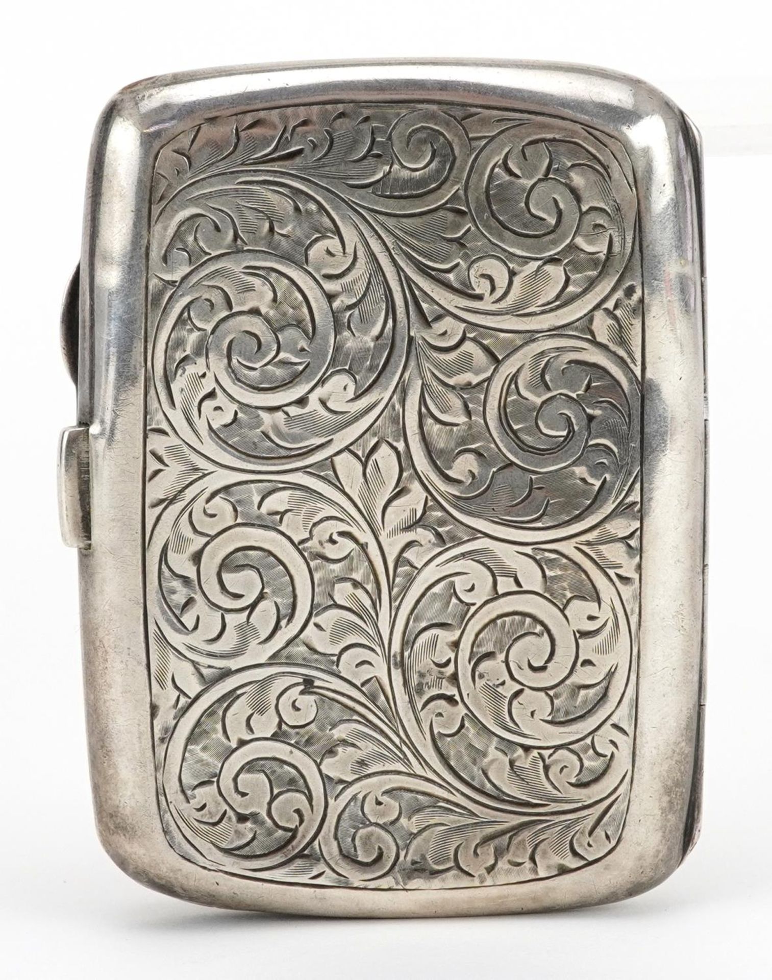 S Blanckensee & Son Ltd, George V silver cigarette case engraved with foliage, Chester 1922, 8.5cm - Image 4 of 5