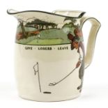 Royal Doulton Golfing Series ware jug with inscribed motto Give losers leave to speak and winners to