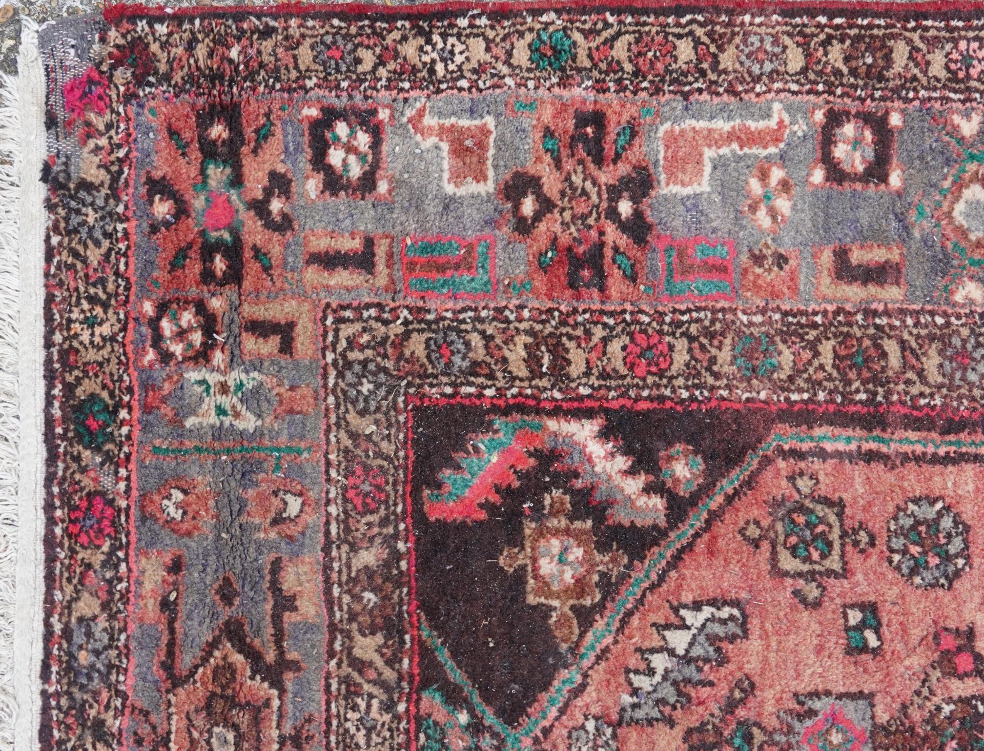 Rectangular Persian red ground rug having an all over geometric design, 210cm x 130cm : For - Image 2 of 7