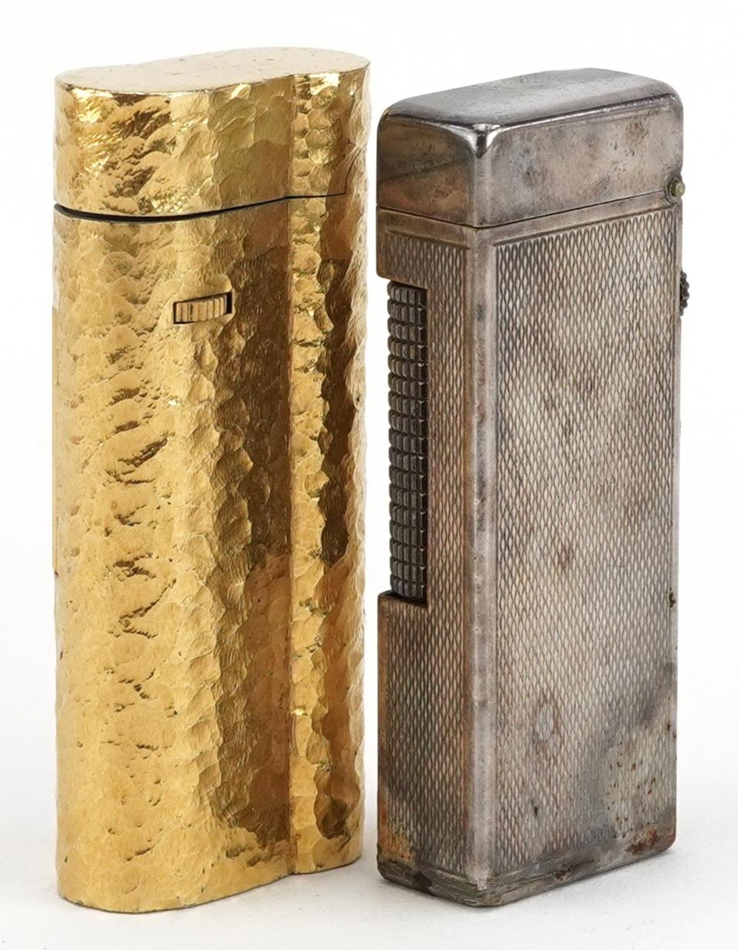 Two Dunhill pocket lighters including a silver plated example with fitted case : For further - Image 2 of 4