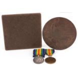 British military World War I medal group with death plaque relating to Harold James Chandler