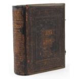 Victorian leather bound Holy Bible with coloured plates : For further information on this lot please