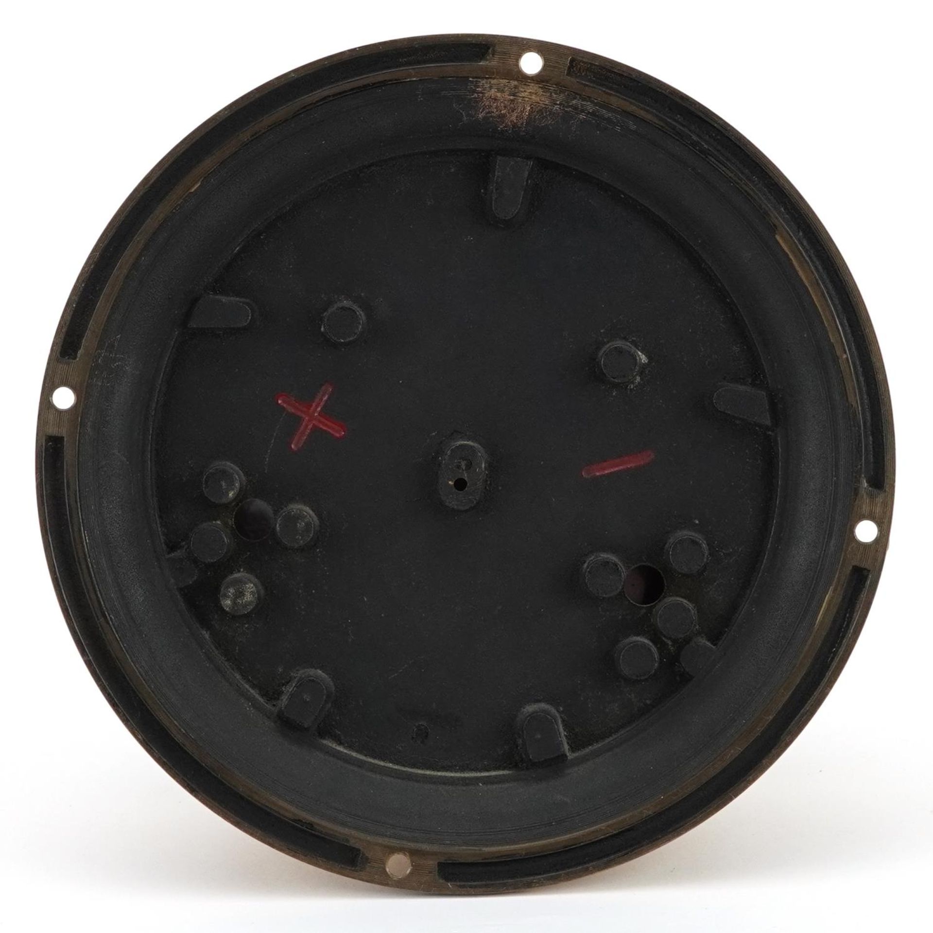 Brass ship's clock with enamelled dial having Roman numerals, 18cm in diameter : For further - Image 2 of 3