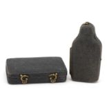 Two Georgian shagreen cases including a scent bottle example, the largest 7cm high : For further