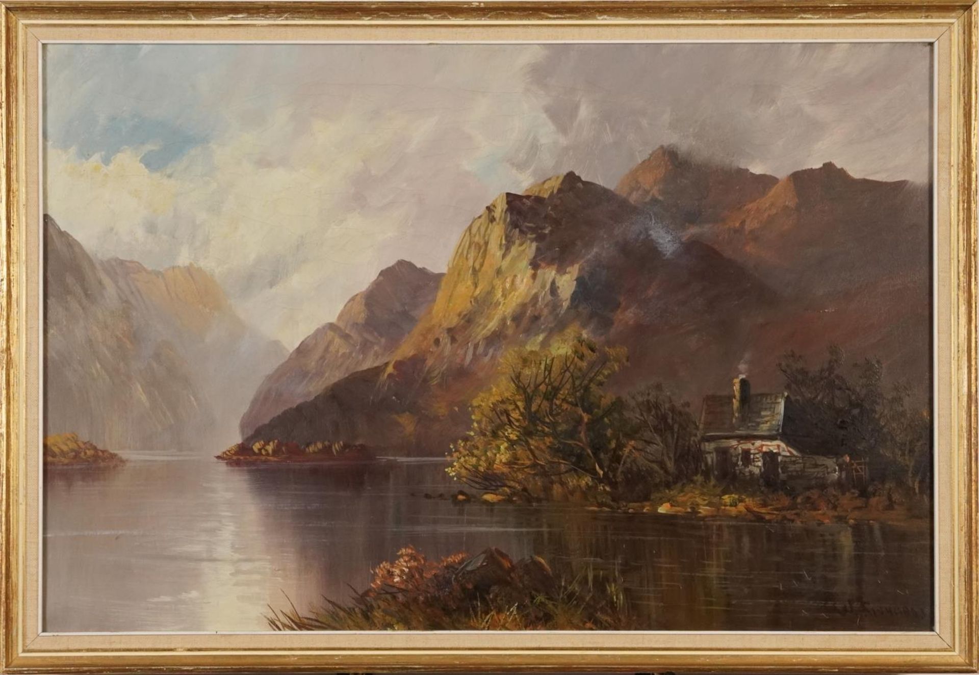 Glen Ogle and Dunkeld, Pair of 19th century Scottish school oil on canvases, indistinctly signed, - Image 3 of 13