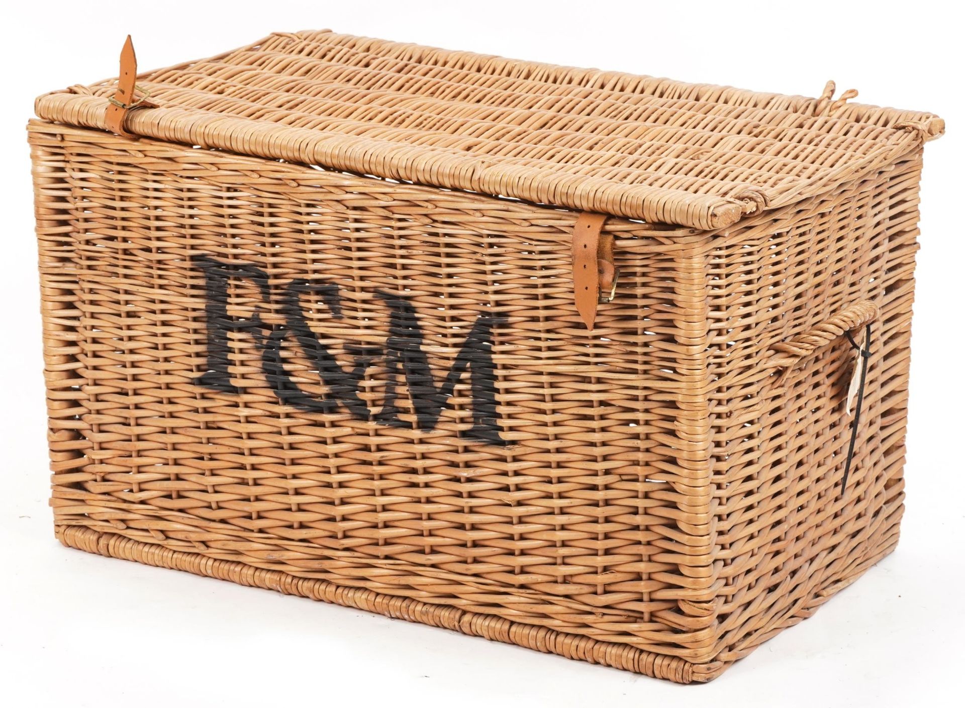 Large Fortnum & Mason wicker hamper, 49cm H x 80cm W x 48cm D : For further information on this