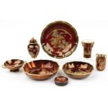 Carltonware Rouge Royale including Pagoda pattern centre dish, twin handled vase and vase with