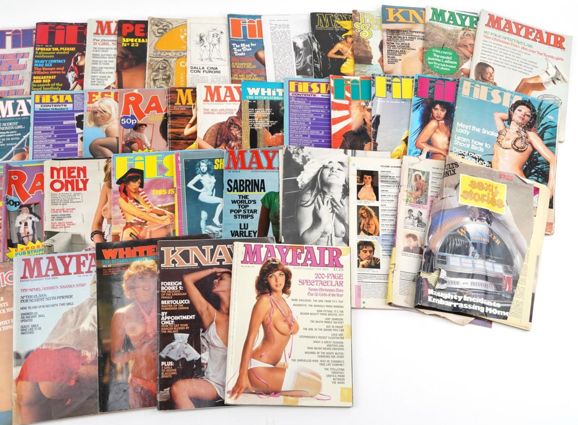 Large collection of vintage adult magazines including Mayfair, Fiesta, Knave, Peaches, Penthouse, - Bild 3 aus 3