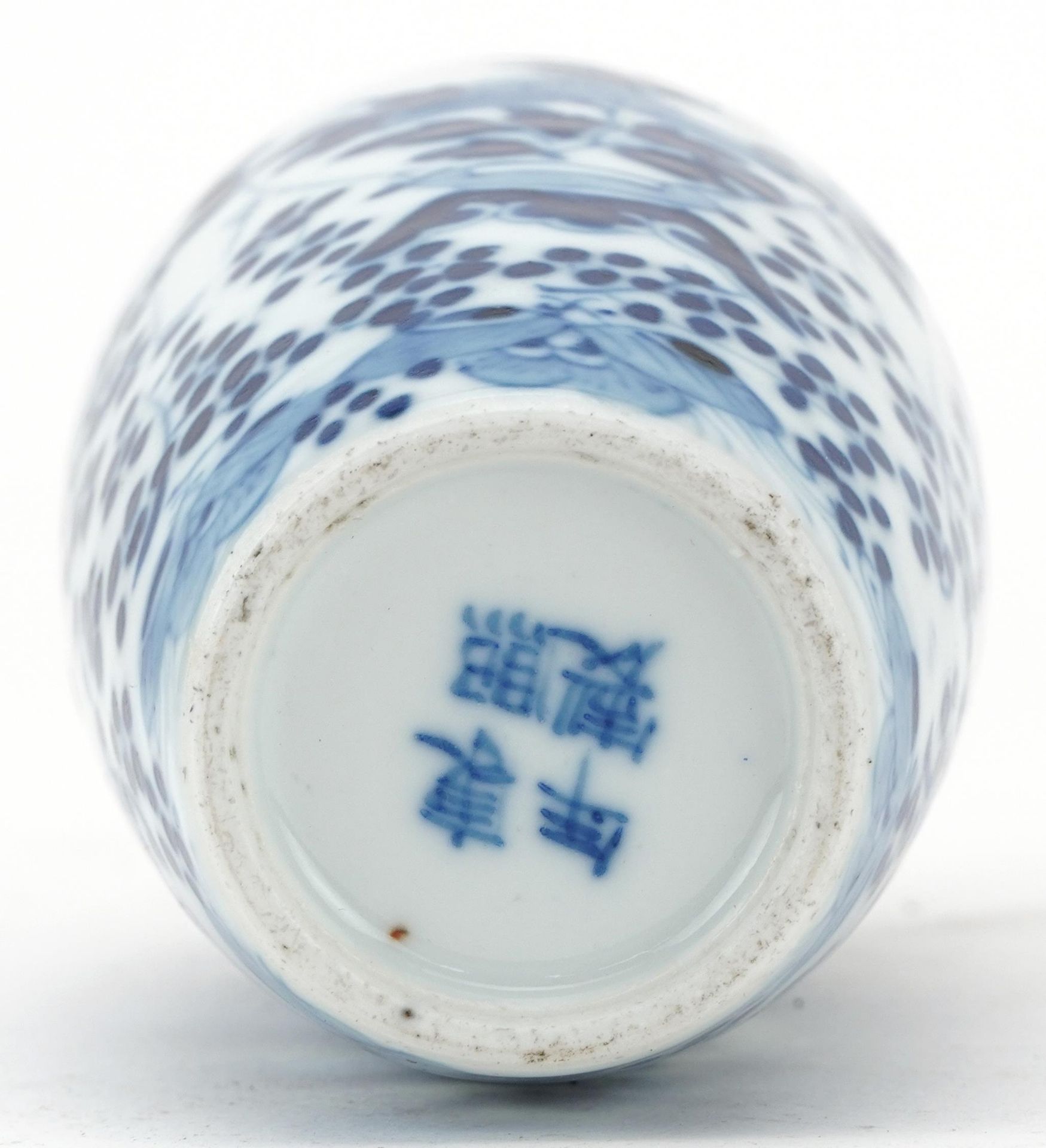 Chinese porcelain blue and white porcelain vase hand painted with children and flowers, four - Bild 5 aus 6