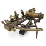 Naval interest brass sextant impressed Henry Barrow & Co London, 21.5cm wide : For further