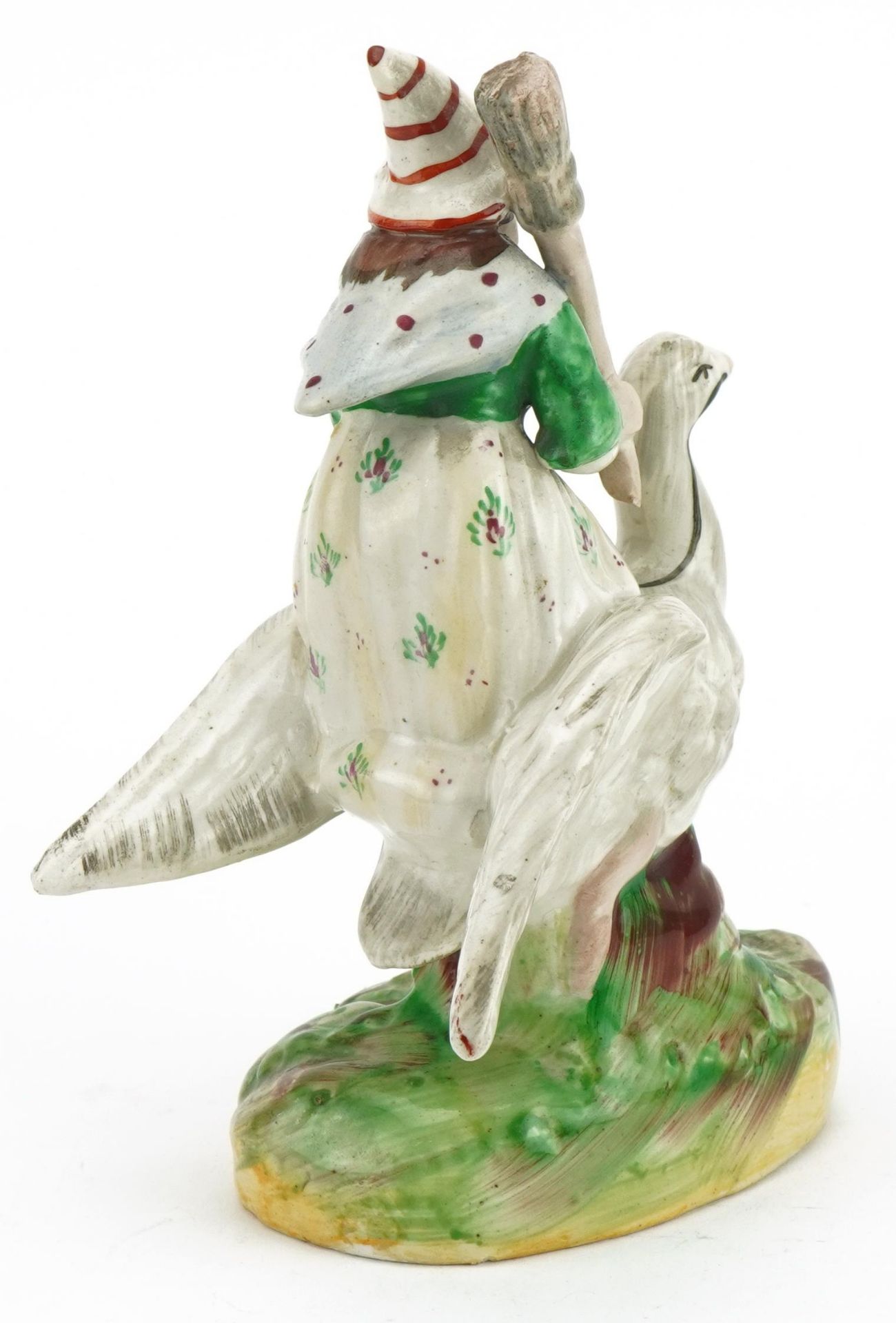 Victorian Staffordshire pottery figure of Mother Goose, 18.5cm high : For further information on - Bild 2 aus 3