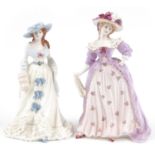 Two Coalport Femmes Fatales figurines comprising Mrs Fitzherbert limited edition 291/12500 and