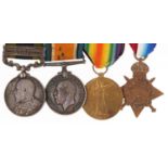 British military Edward VII and later four medal group comprising Edward VII India General Service