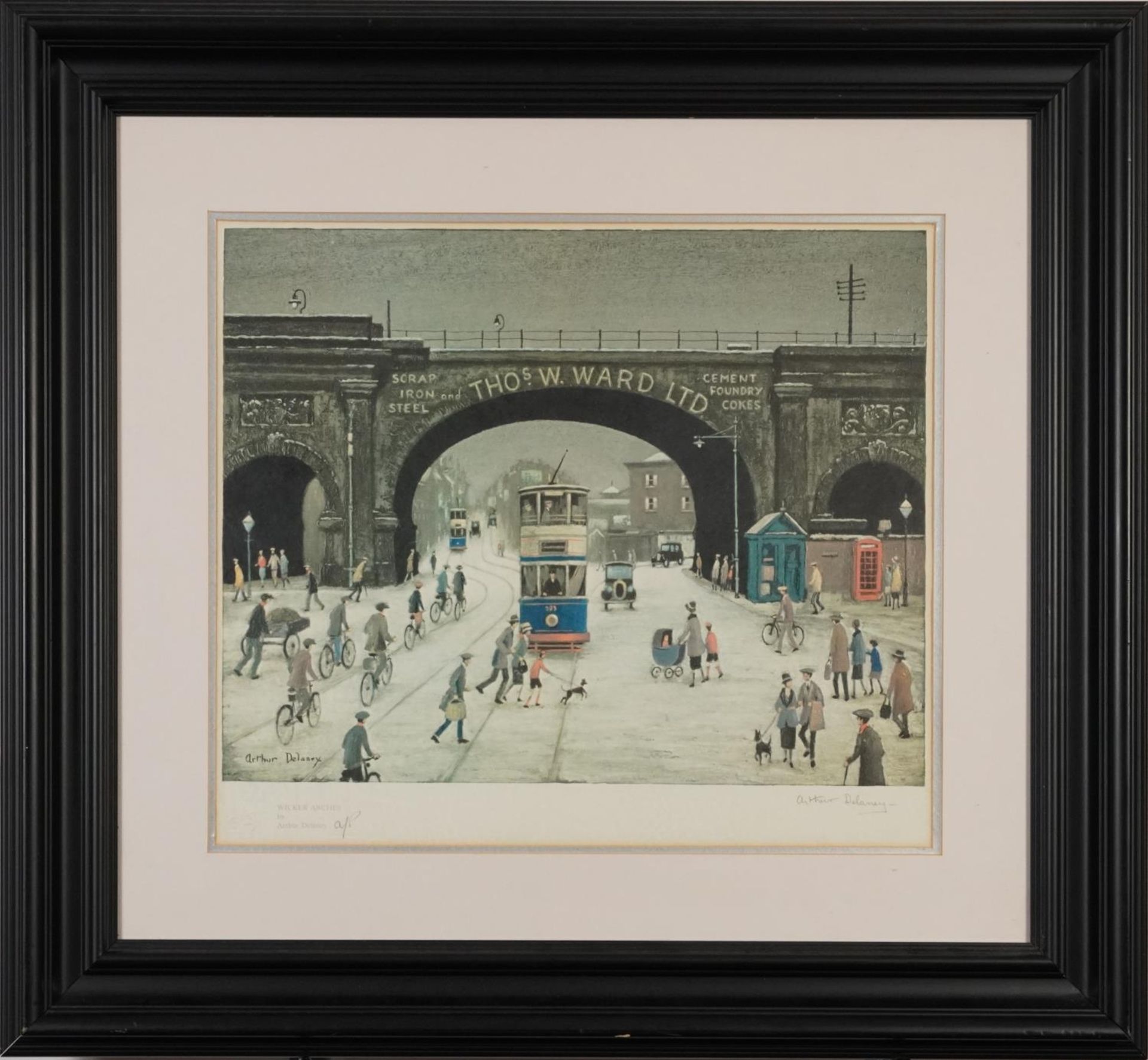Arthur Delaney - Wicker Arches, artist's proof pencil signed print in colour, mounted, framed and - Image 2 of 6