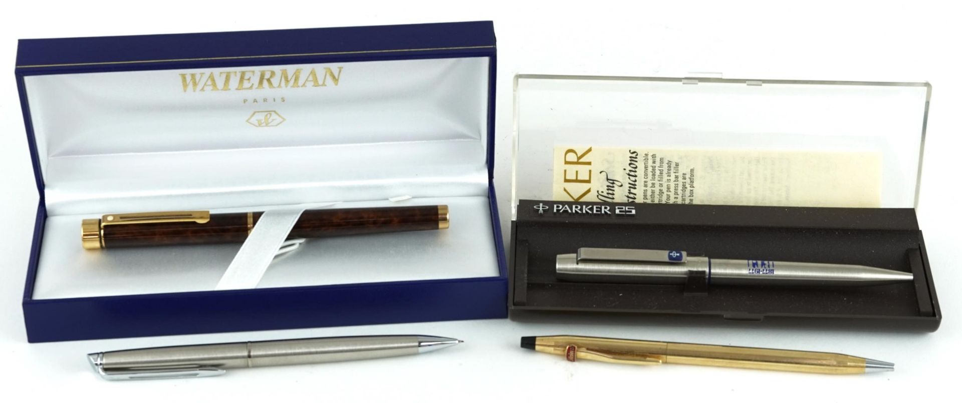 Pens and pencils comprising Sheaffer fountain pen with 14k gold nib, Waterman's propelling pencil - Image 2 of 3